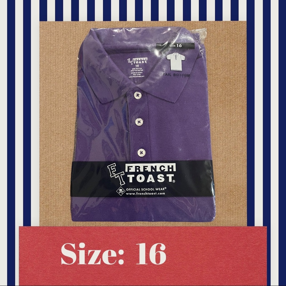 SZ 16 French Toast Purple Polo School Uniform